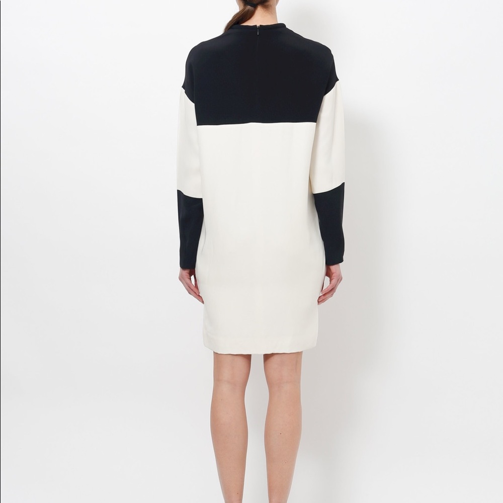 Celine Phoebe Philo color block silk dress green cream - Picture 3 of 13
